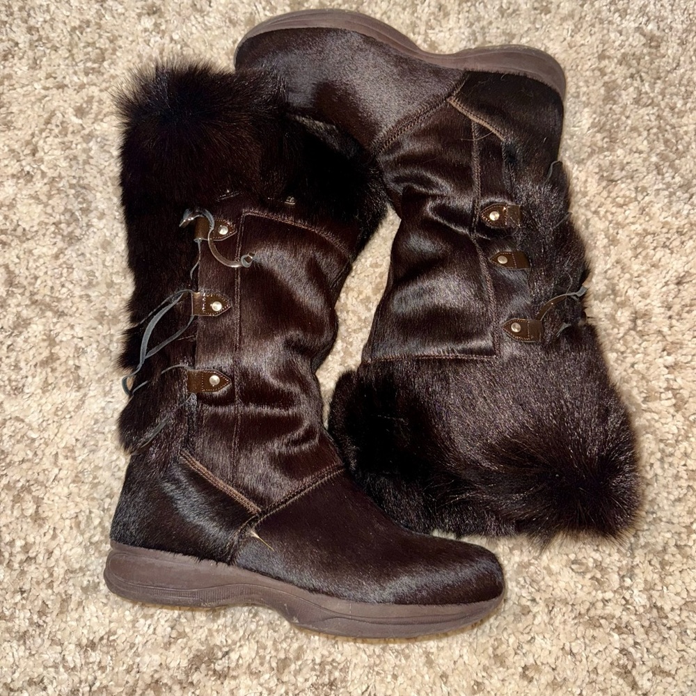 Women's Tecnica Brown Fur Boots